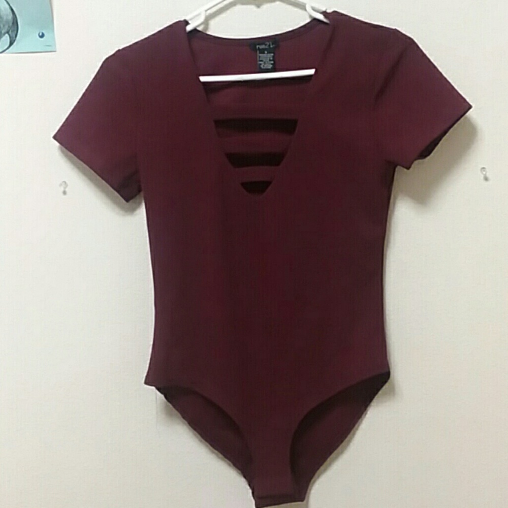 Maroon body suit